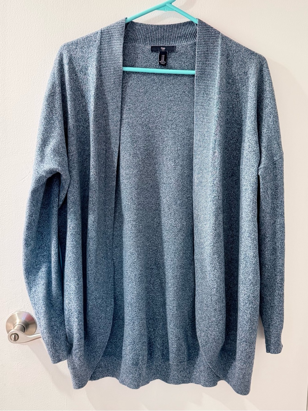 GAP Heathered Slate Open-Front Cardigan